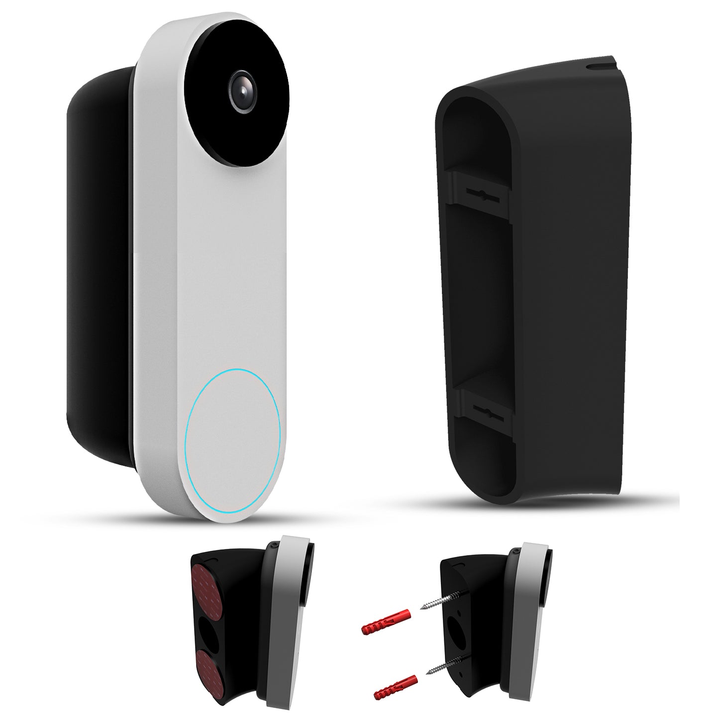 No-Drill Corner Mount for Google Nest Hello Video Doorbell Wired 2nd Generation