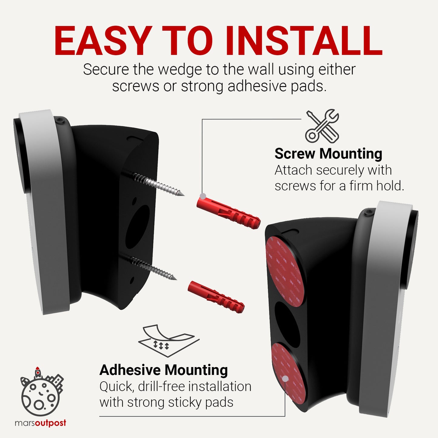 No-Drill Corner Mount for Google Nest Hello Video Doorbell Wired 2nd Generation