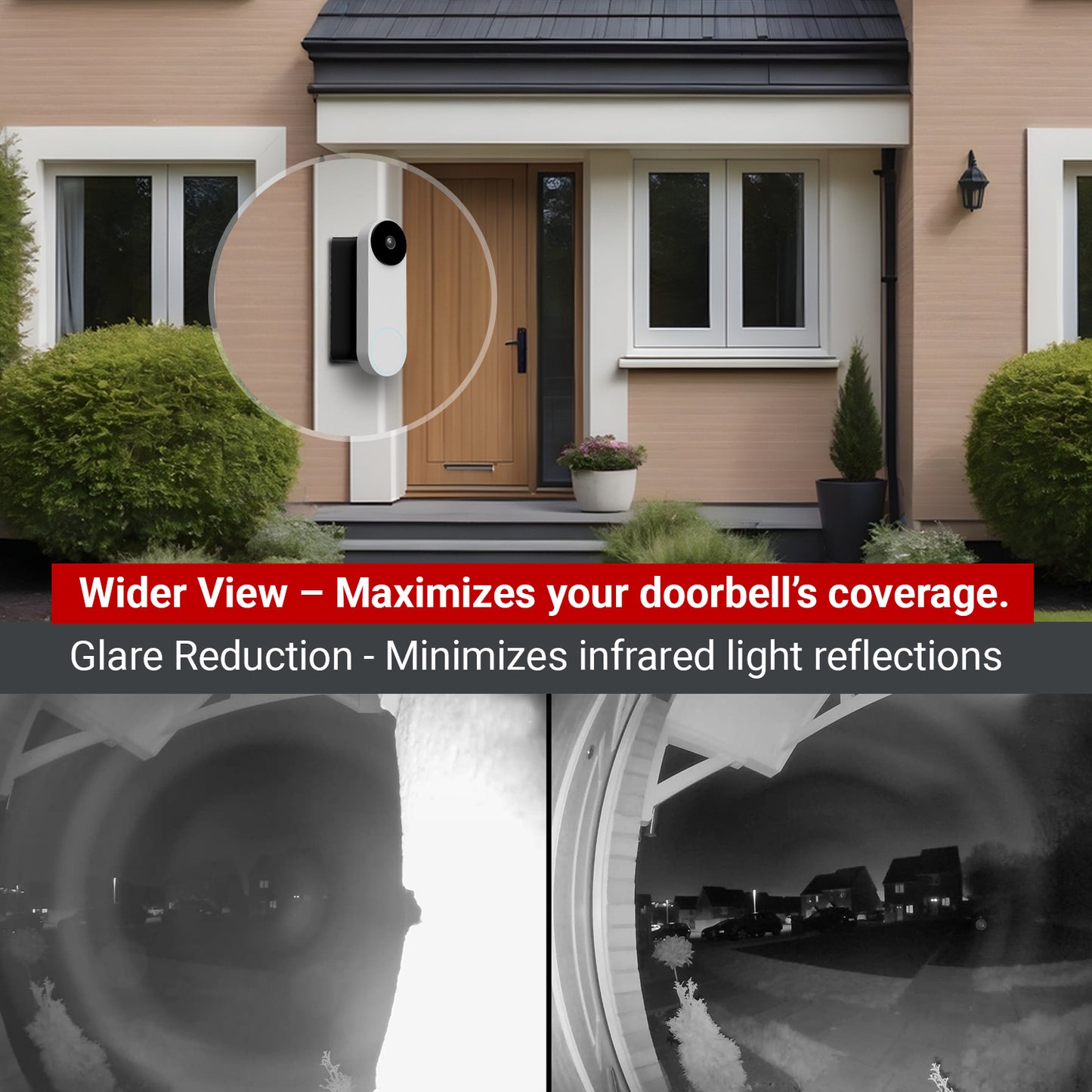 No-Drill Corner Mount for Google Nest Hello Video Doorbell Wired 2nd Generation