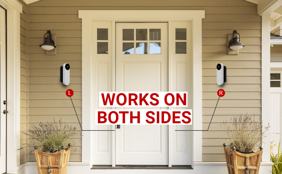 No-Drill Corner Mount for Google Nest Hello Video Doorbell Wired 2nd Generation