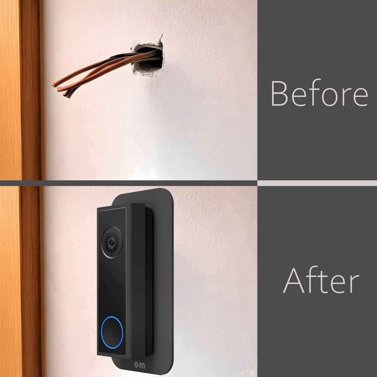 Non-Adhesive Wall Plate for Eufy C30 C31 Doorbell