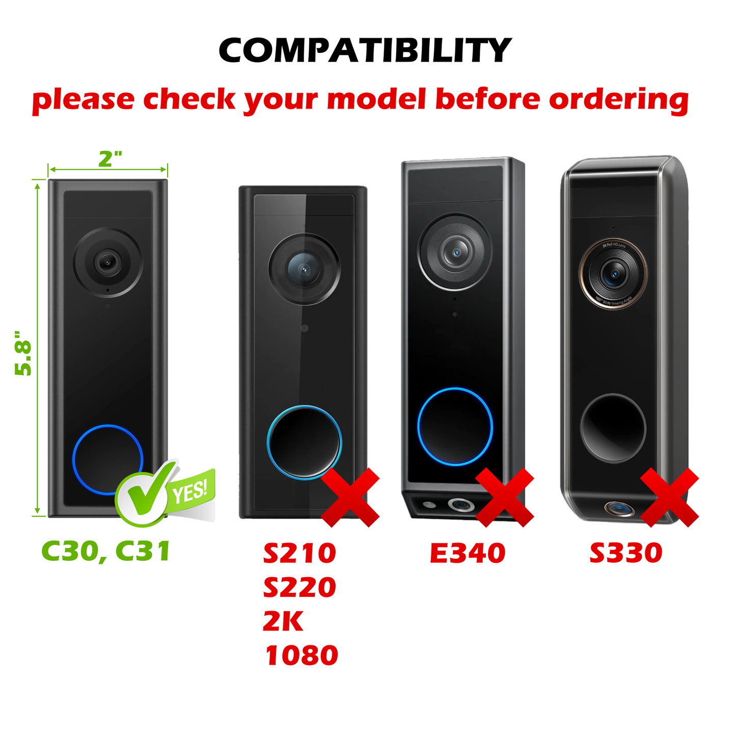 No-Drill 45 Degree Corner Mount for Eufy C30 C31 Doorbell