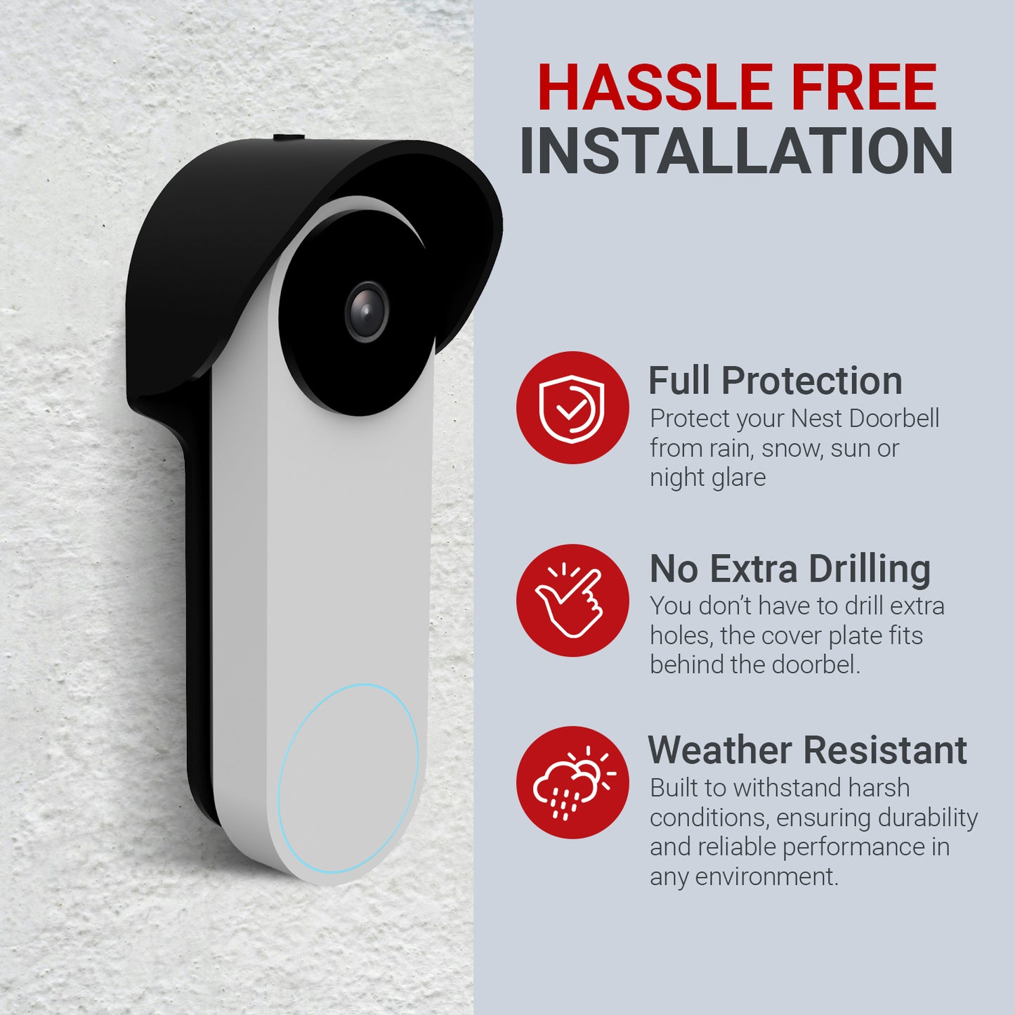 Rain Cover for Google Nest Doorbell Wired 2nd Generation