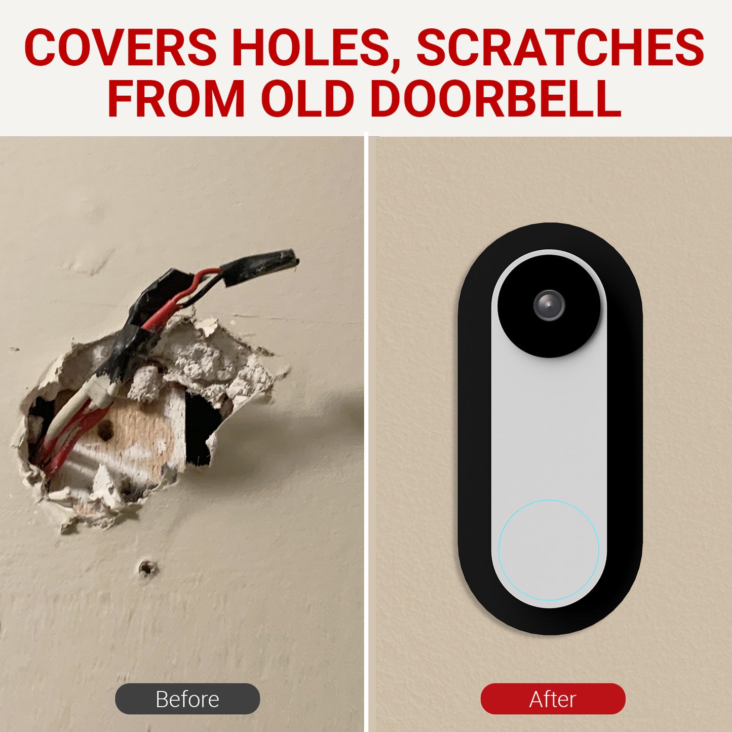 Non-Adhesive Wall Plate for Google Nest Video Doorbell Wired 2nd Generation