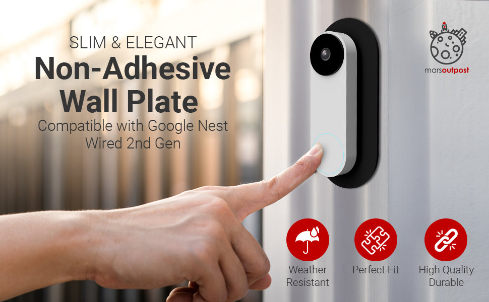 Non-Adhesive Wall Plate for Google Nest Video Doorbell Wired 2nd Generation