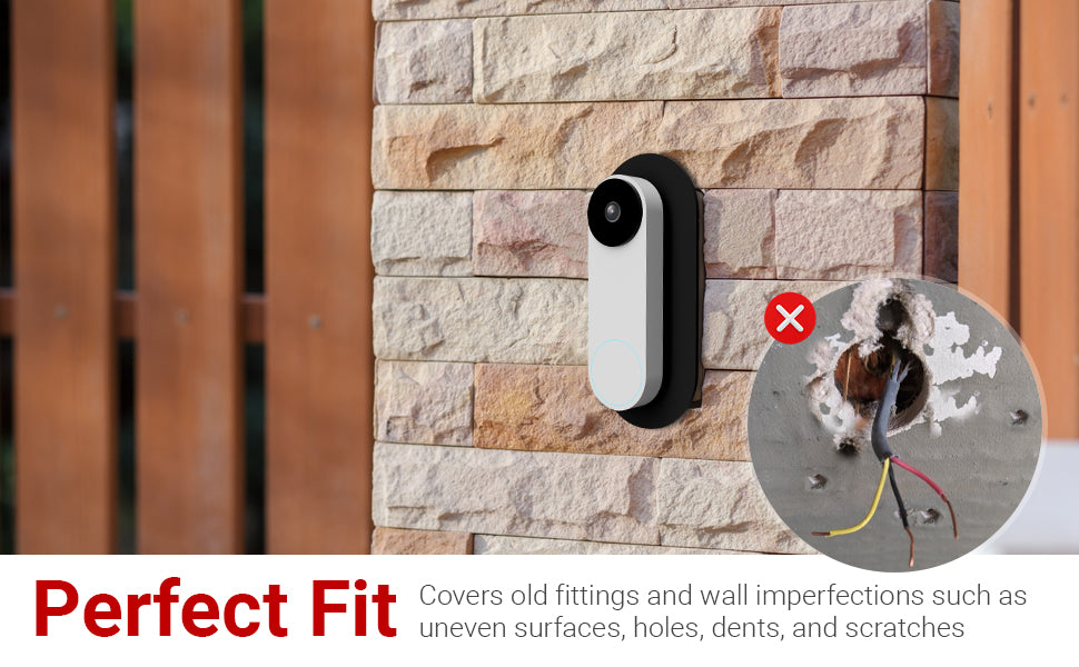 Non-Adhesive Wall Plate for Google Nest Video Doorbell Wired 2nd Generation