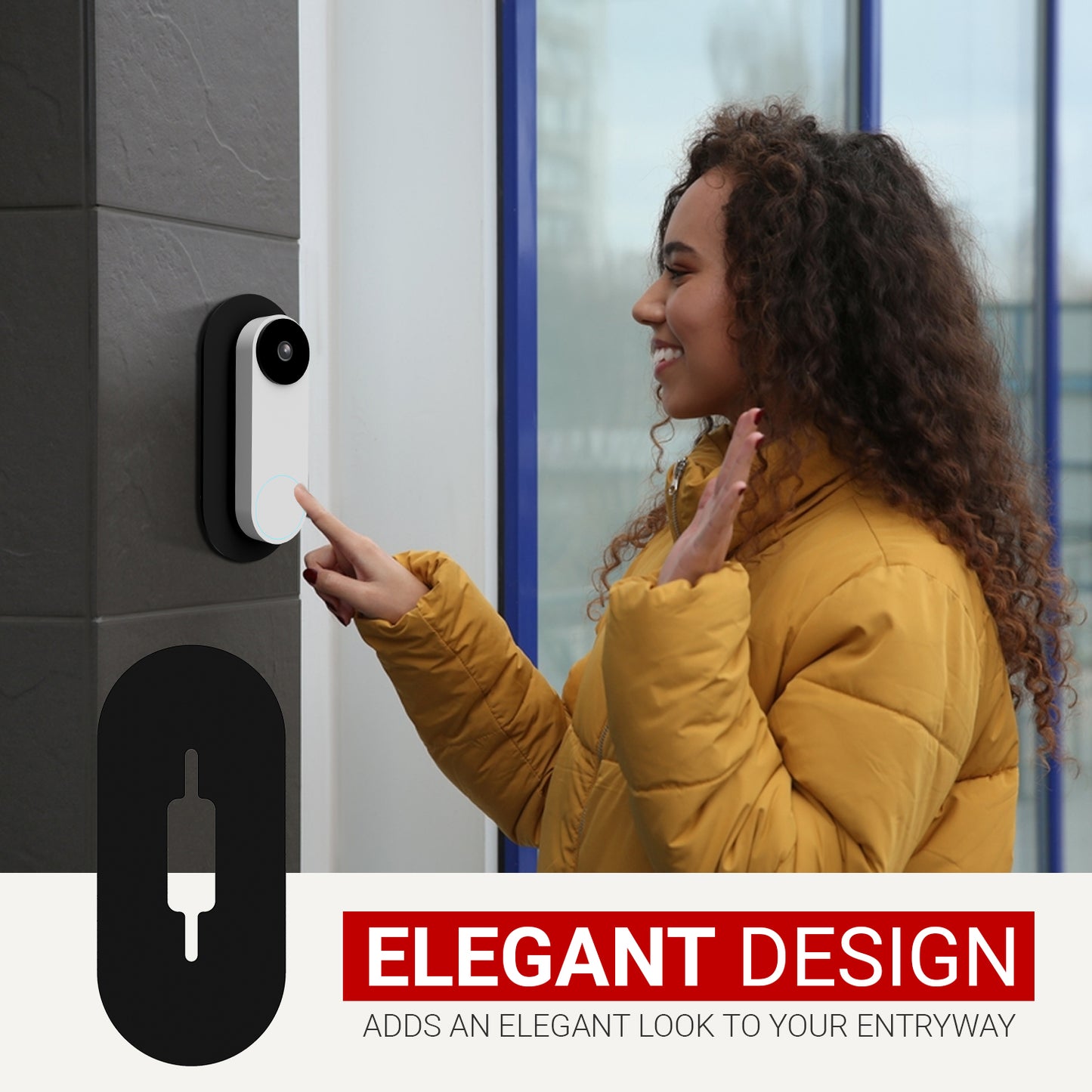 Non-Adhesive Wall Plate for Google Nest Video Doorbell Wired 2nd Generation