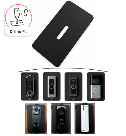 Universal Doorbell Mounting Plate – Drill-to-Fit Wall Plate for Video Doorbells, Access Control Readers & Keypads