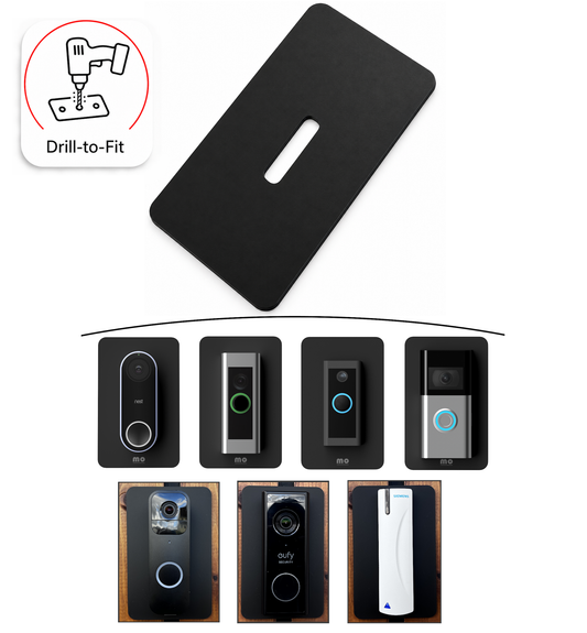 Universal Doorbell Mounting Plate – Drill-to-Fit Wall Plate for Video Doorbells, Access Control Readers & Keypads