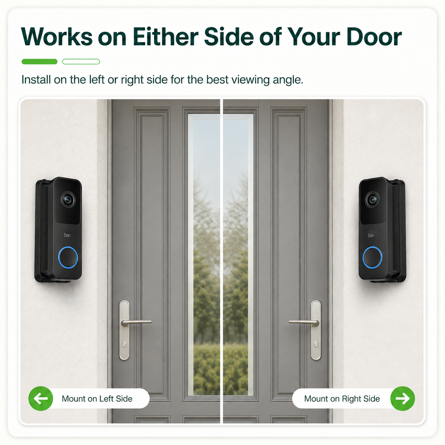 No-Drill Adjustable Angle Wedge Mount for All Blink Doorbells