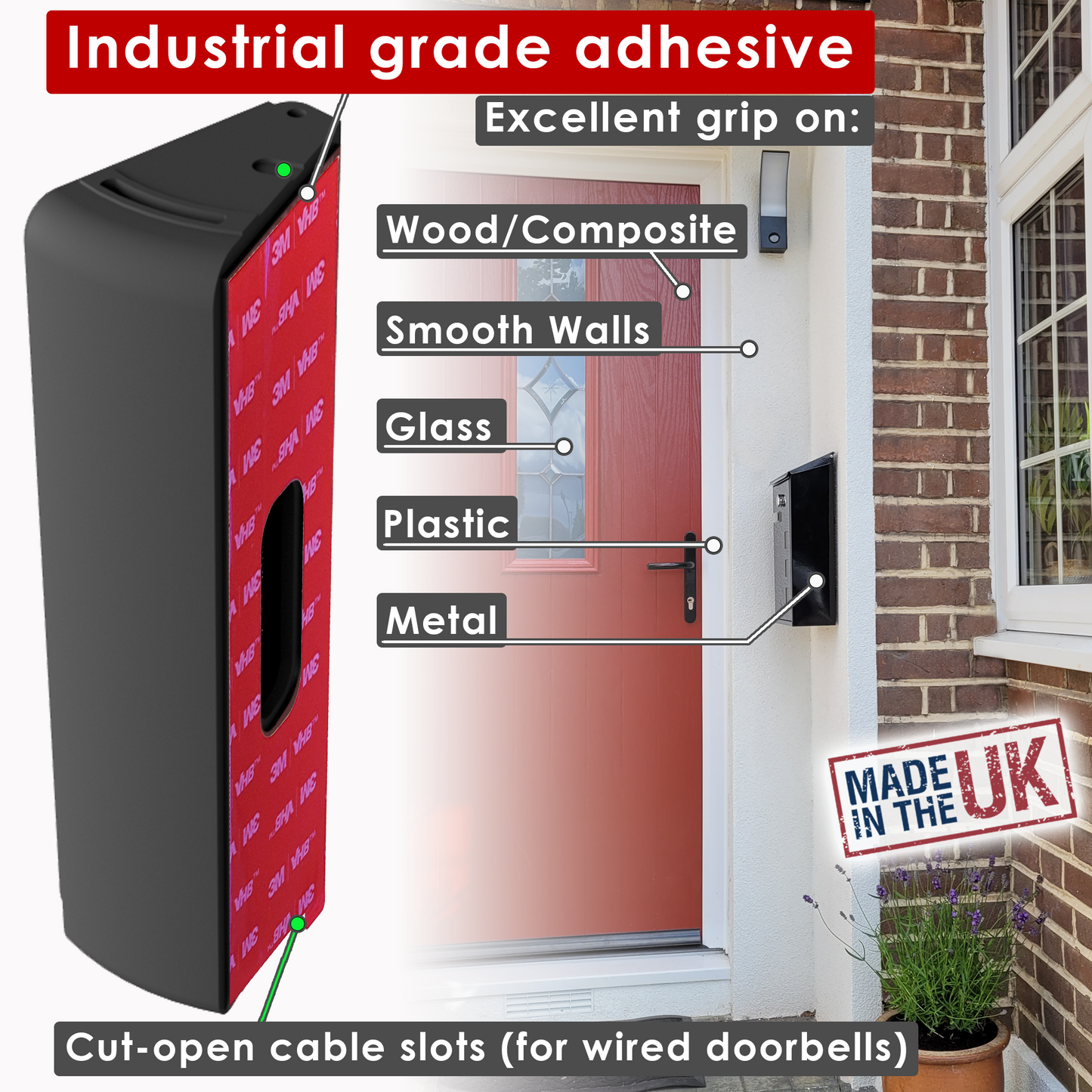 No Drill Adjustable Wedge Mount for All Ring Video Doorbells Wired & Battery Aqara G4 G410