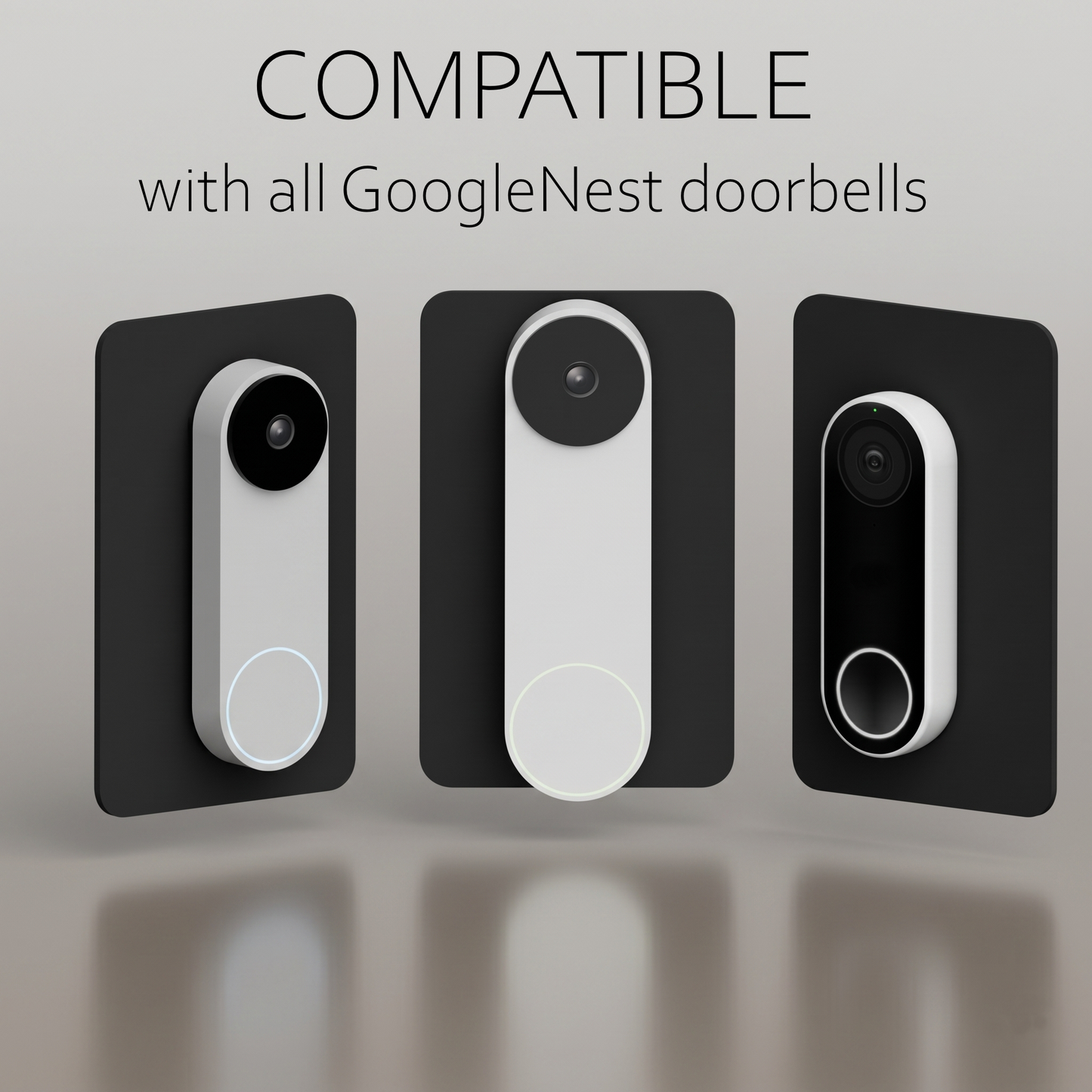 Drill-to-Fit Wall Plate for All Google Nest Doorbells – Covers Old Holes, Fits Any Model