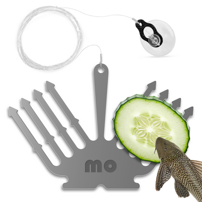 Stainless Steel Veggie Clip & Cucumber Feeder for Plecos and Bottom Feeders (Suction Cup)