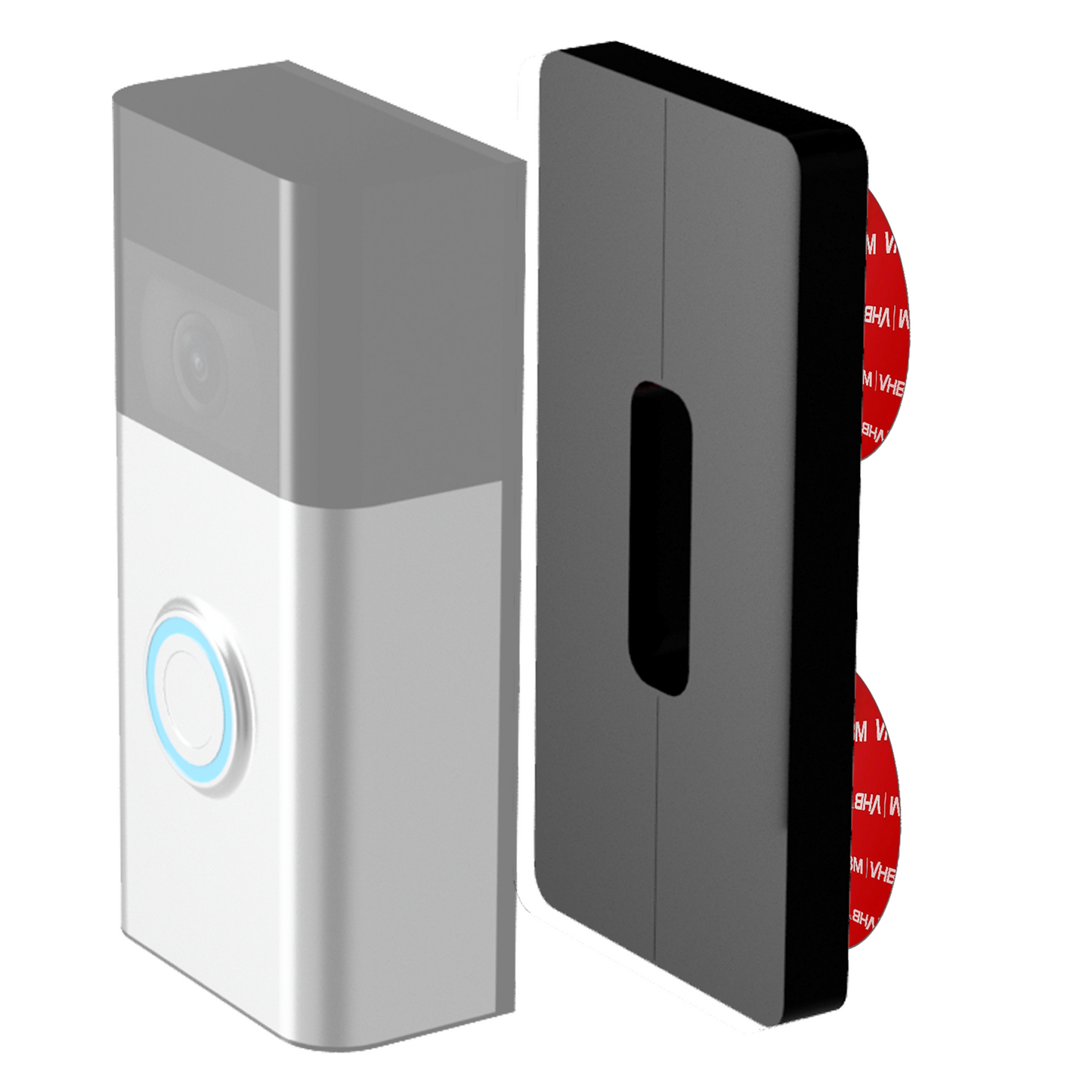 No-Drill Adhesive Mount for All Ring Doorbells – Sticks On, No Wall Holes or Damage