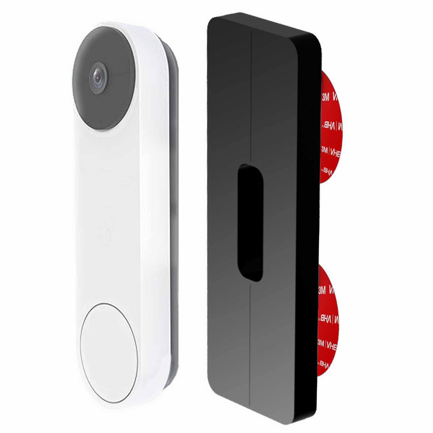 No-Drill Adhesive Mount for All Google Nest Doorbells – Sticks On, No Wall Holes or Damage