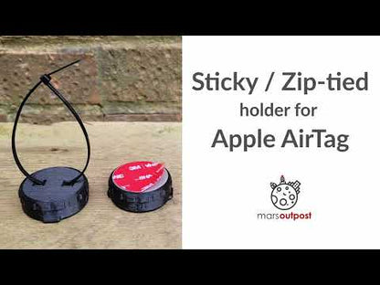 BASIC Adhesive & Zip-Tie Holder - Fits Apple AirTag 1 & 2 and Motorola Moto Tag - 3M VHB Pad